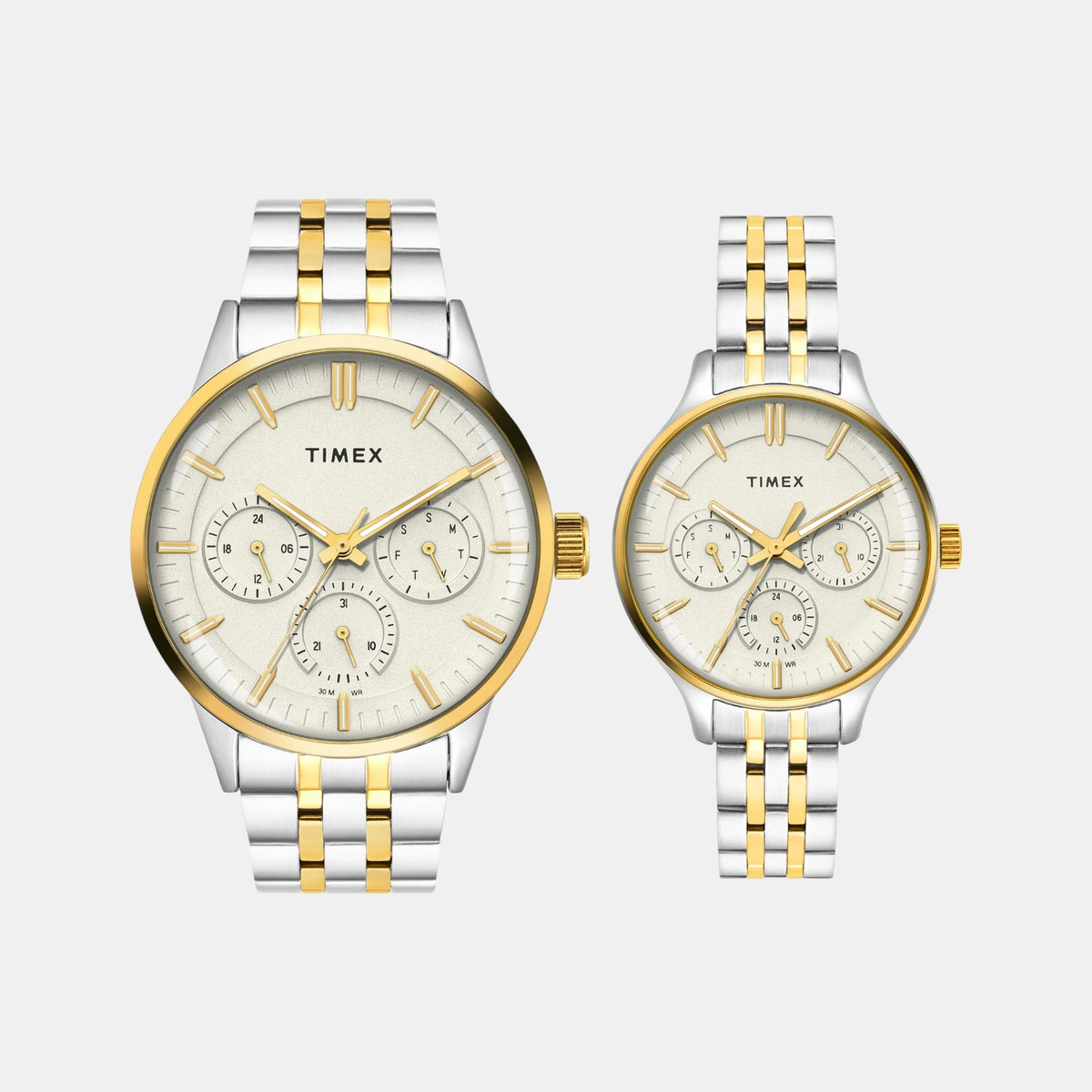 Trendline Couple Quartz Grey Dial Multi-Function Stainless Steel Watch TW00PR317