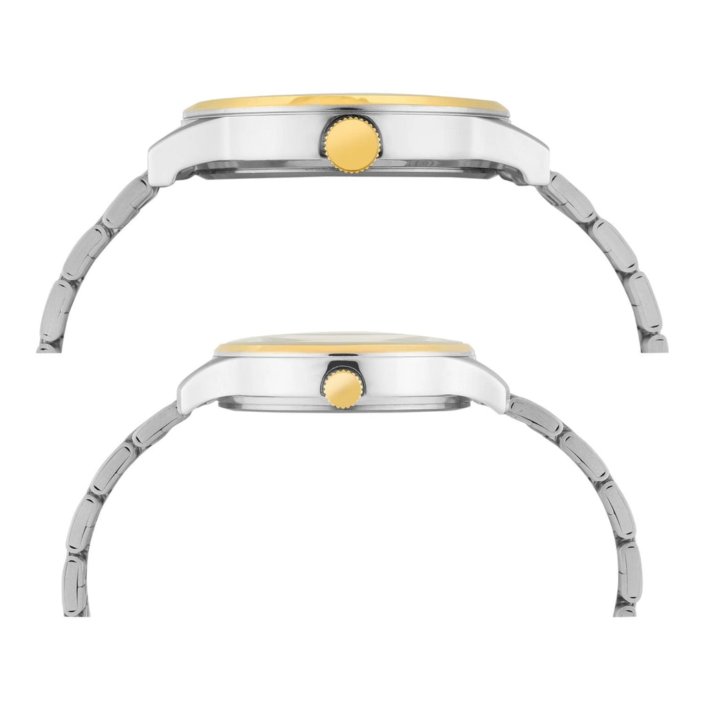 Fashion Couple Quartz Grey Dial Multi-Function Stainless Steel Watch TW00PR317