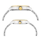 Fashion Couple Quartz Grey Dial Multi-Function Stainless Steel Watch TW00PR317