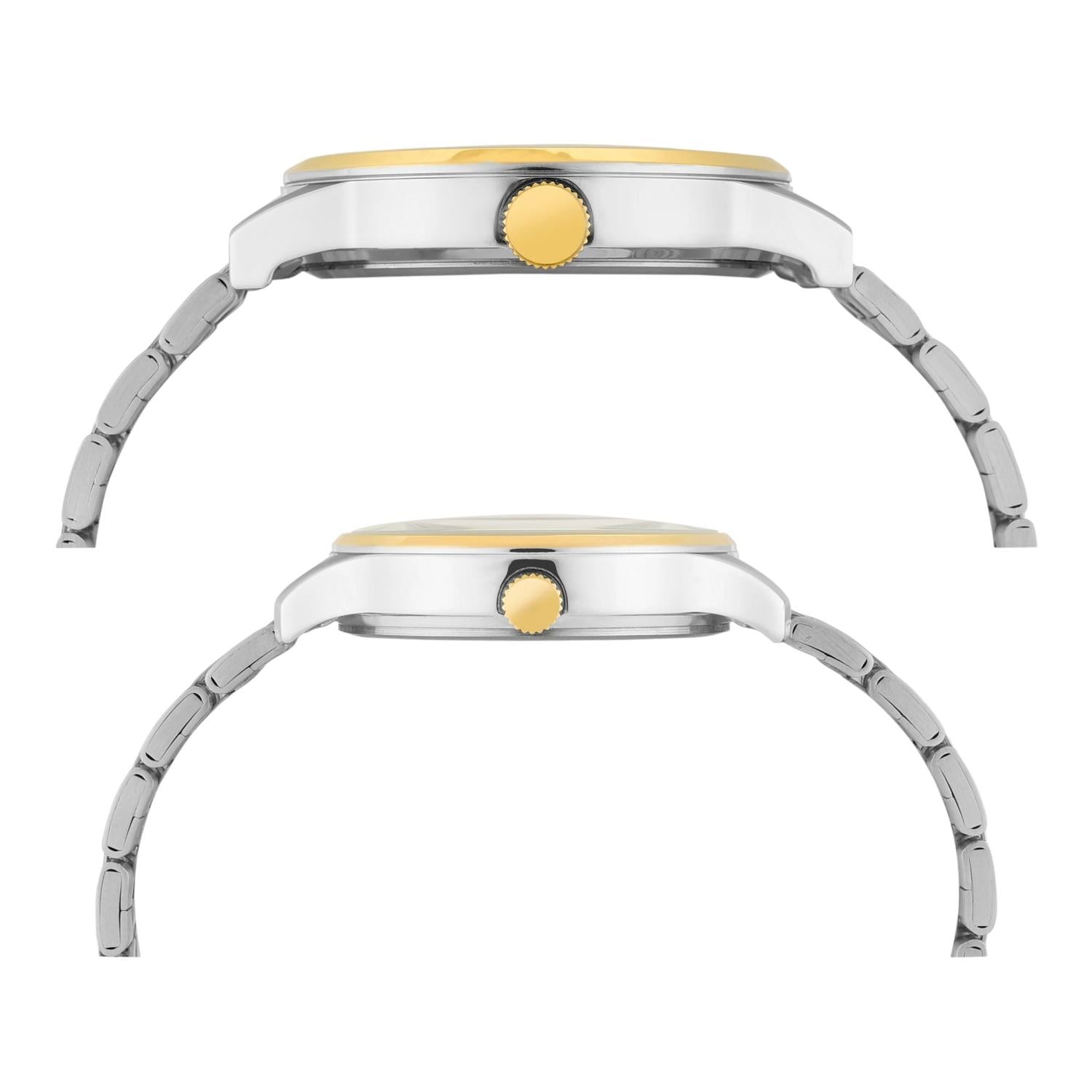 Fashion Couple Quartz Grey Dial Multi-Function Stainless Steel Watch TW00PR317