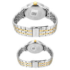 Fashion Couple Quartz Grey Dial Multi-Function Stainless Steel Watch TW00PR317