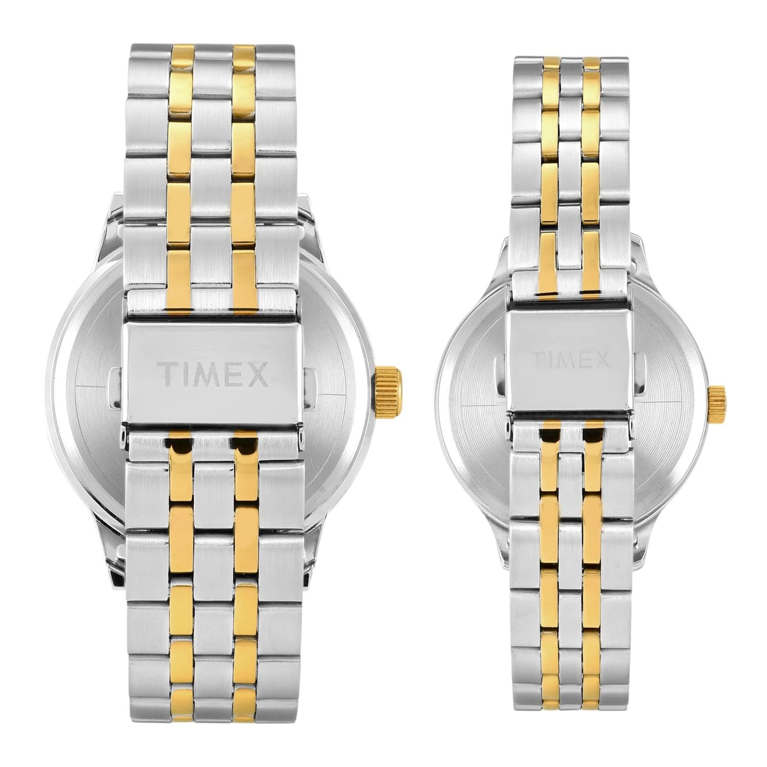 Fashion Couple Quartz Grey Dial Multi-Function Stainless Steel Watch TW00PR317