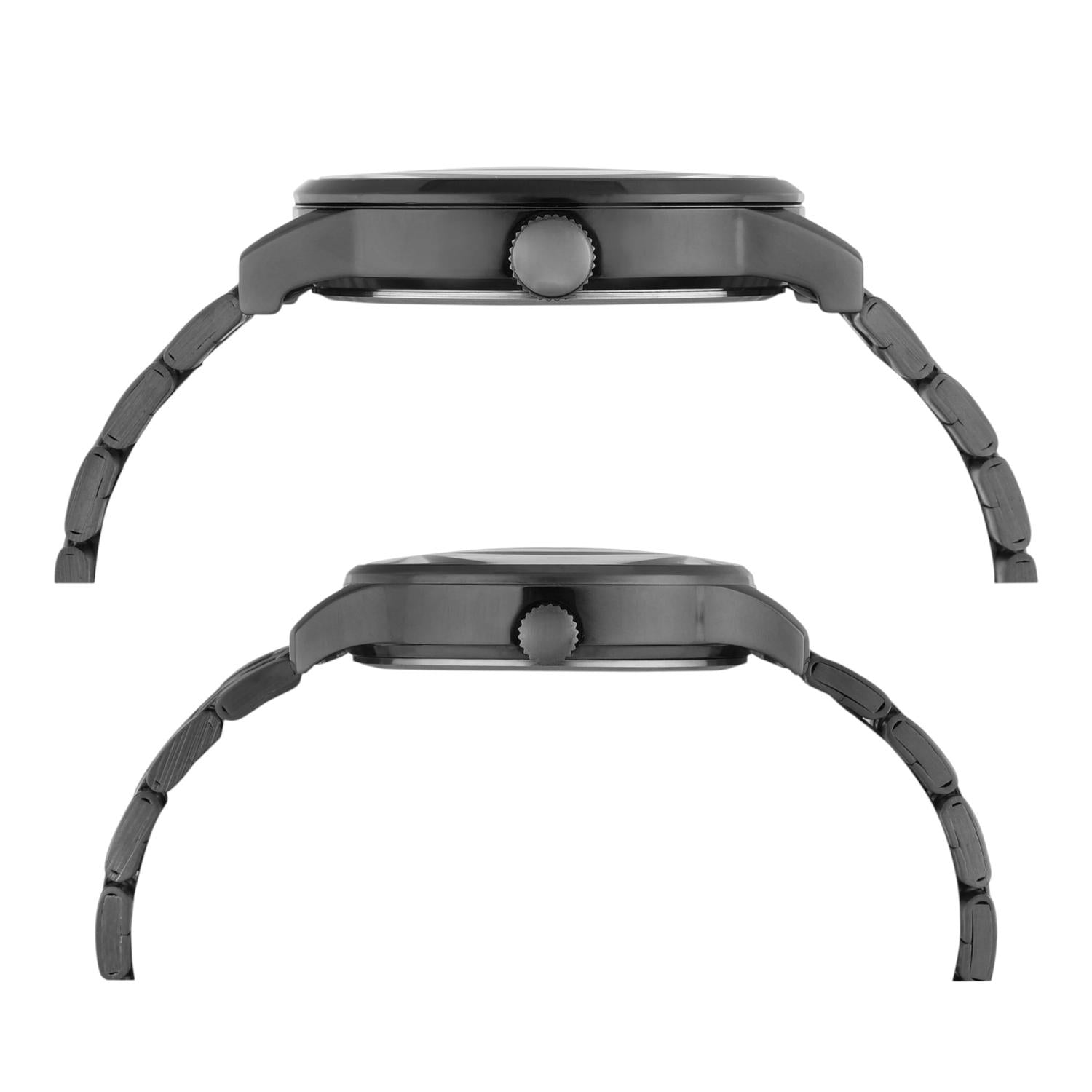 Fashion Couple Quartz Green Dial Multi-Function Stainless Steel Watch TW00PR318