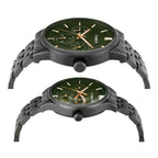 Fashion Couple Quartz Green Dial Multi-Function Stainless Steel Watch TW00PR318