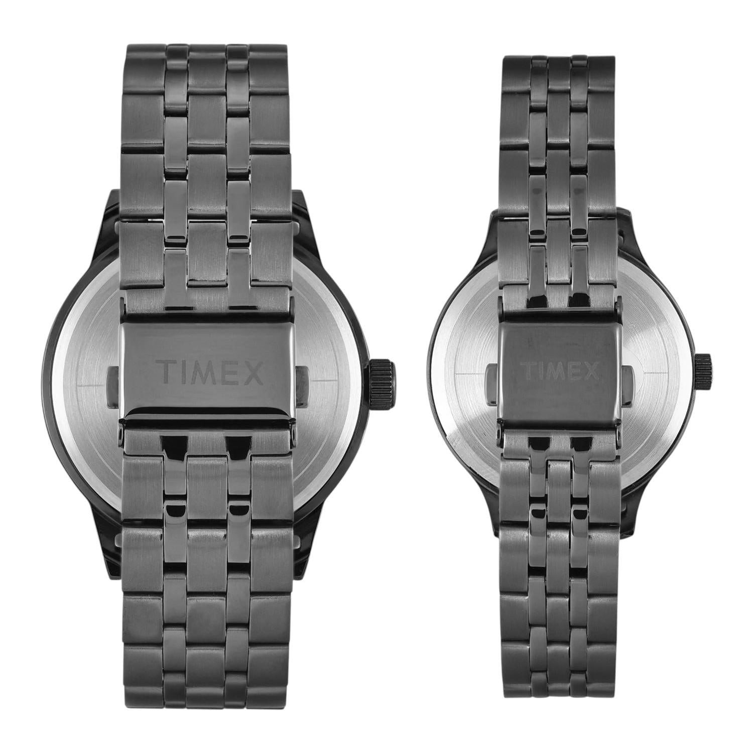 Fashion Couple Quartz Green Dial Multi-Function Stainless Steel Watch TW00PR318