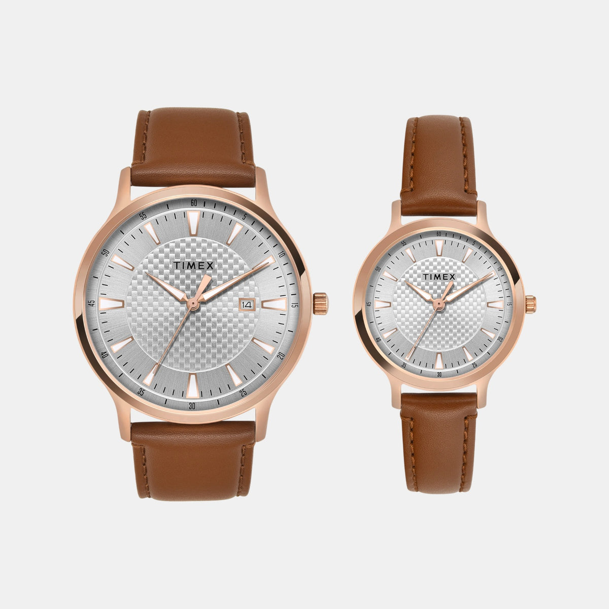 Trendline Couple Quartz Silver Dial Analog Leather Watch TW00PR320