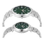 Fashion Couple Quartz Green Dial Analog Stainless Steel Watch TW00PR321