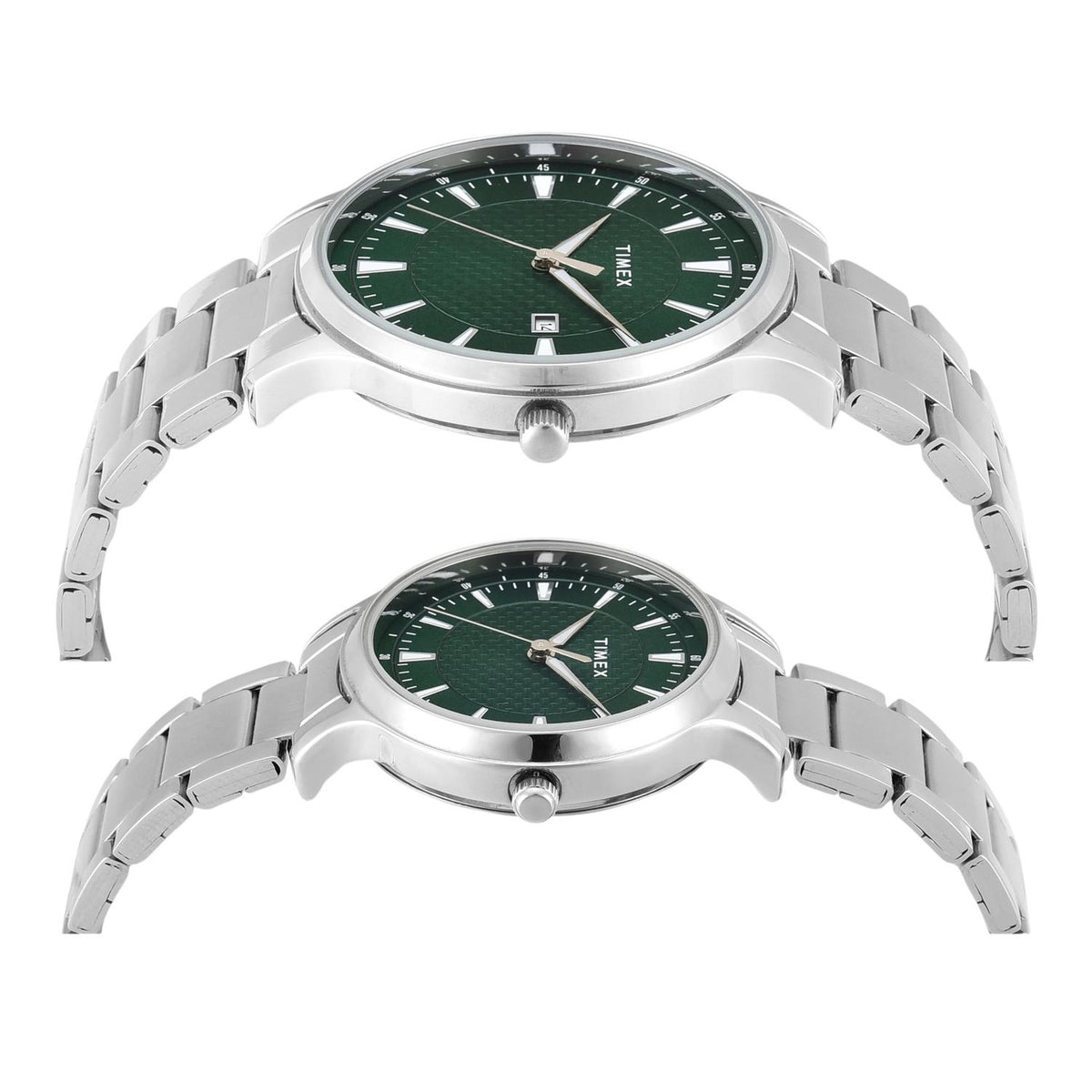 Trendline Couple Quartz Green Dial Analog Stainless Steel Watch TW00PR321