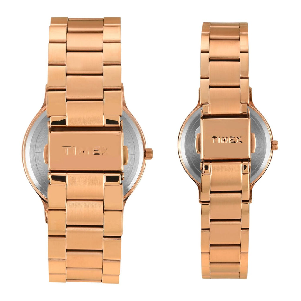 Fashion Couple Quartz Blue Dial Analog Stainless Steel Watch TW00PR322