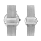 Fashion Couple Quartz Blue Dial Analog Stainless Steel Watch TW00PR323