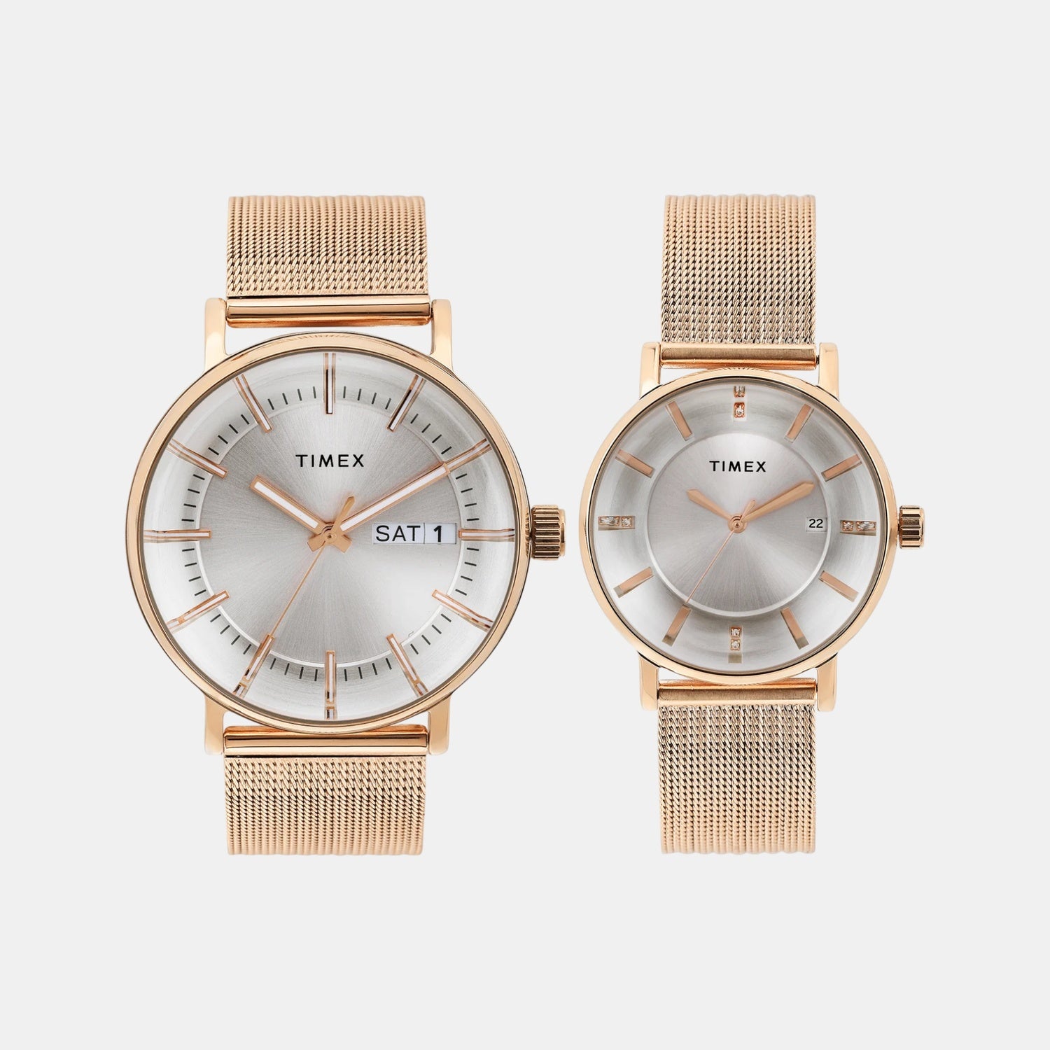 Fashion Couple Quartz Silver Dial Analog Stainless Steel Watch TW00PR325