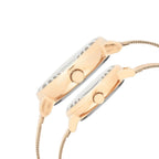 Fashion Couple Quartz Silver Dial Analog Stainless Steel Watch TW00PR325