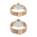 Fashion Couple Quartz Silver Dial Analog Stainless Steel Watch TW00PR325