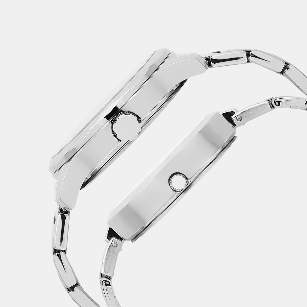 Fashion Couple Quartz Tiffany Blue Dial Multi-Function Stainless Steel Watch TW00PR326