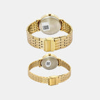 Fashion Couple Quartz Green Dial Analog Stainless Steel Watch TW00PR327