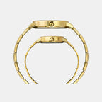 Fashion Couple Quartz Green Dial Analog Stainless Steel Watch TW00PR327