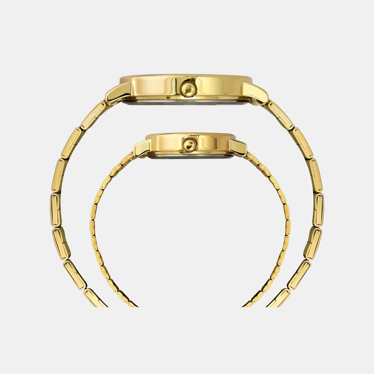 Fashion Couple Quartz Green Dial Analog Stainless Steel Watch TW00PR327