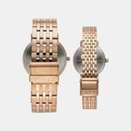 Fashion Couple Quartz Brown Dial Analog Stainless Steel Watch TW00PR328