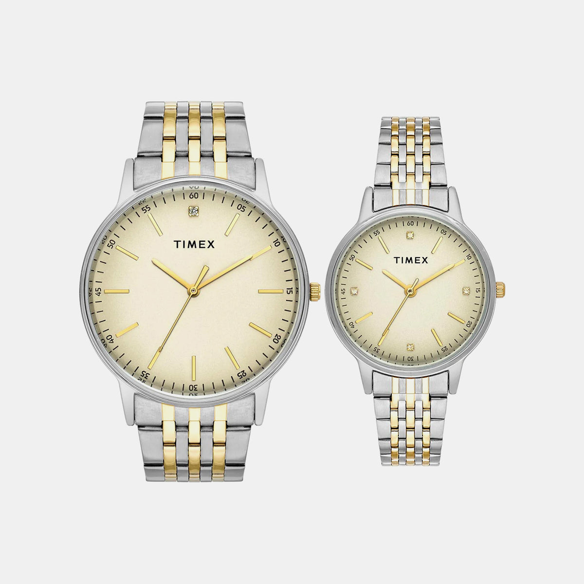 Trendline Couple Quartz Cream Dial Analog Stainless Steel Watch TW00PR329
