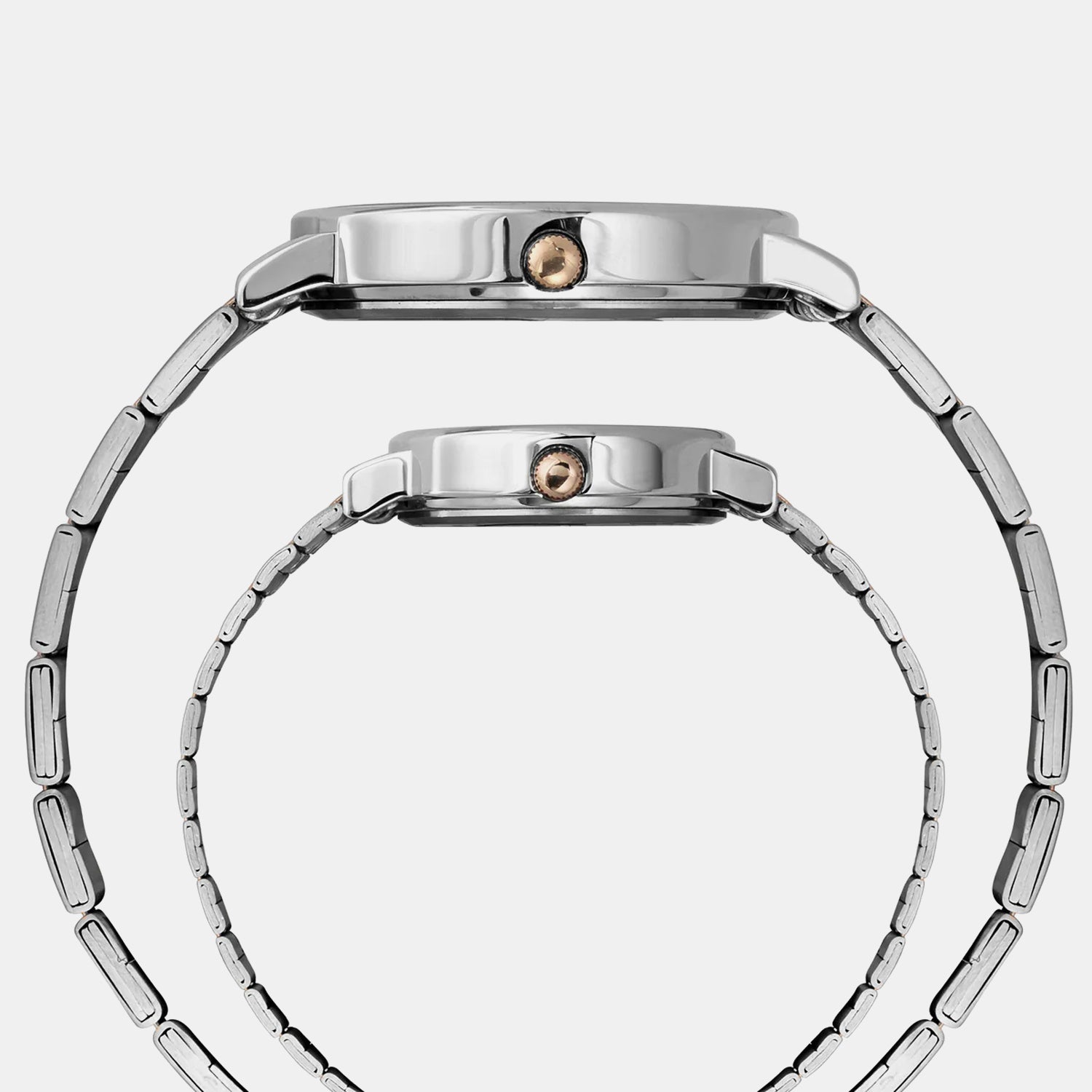 Fashion Couple Quartz Blue Dial Analog Stainless Steel Watch TW00PR330