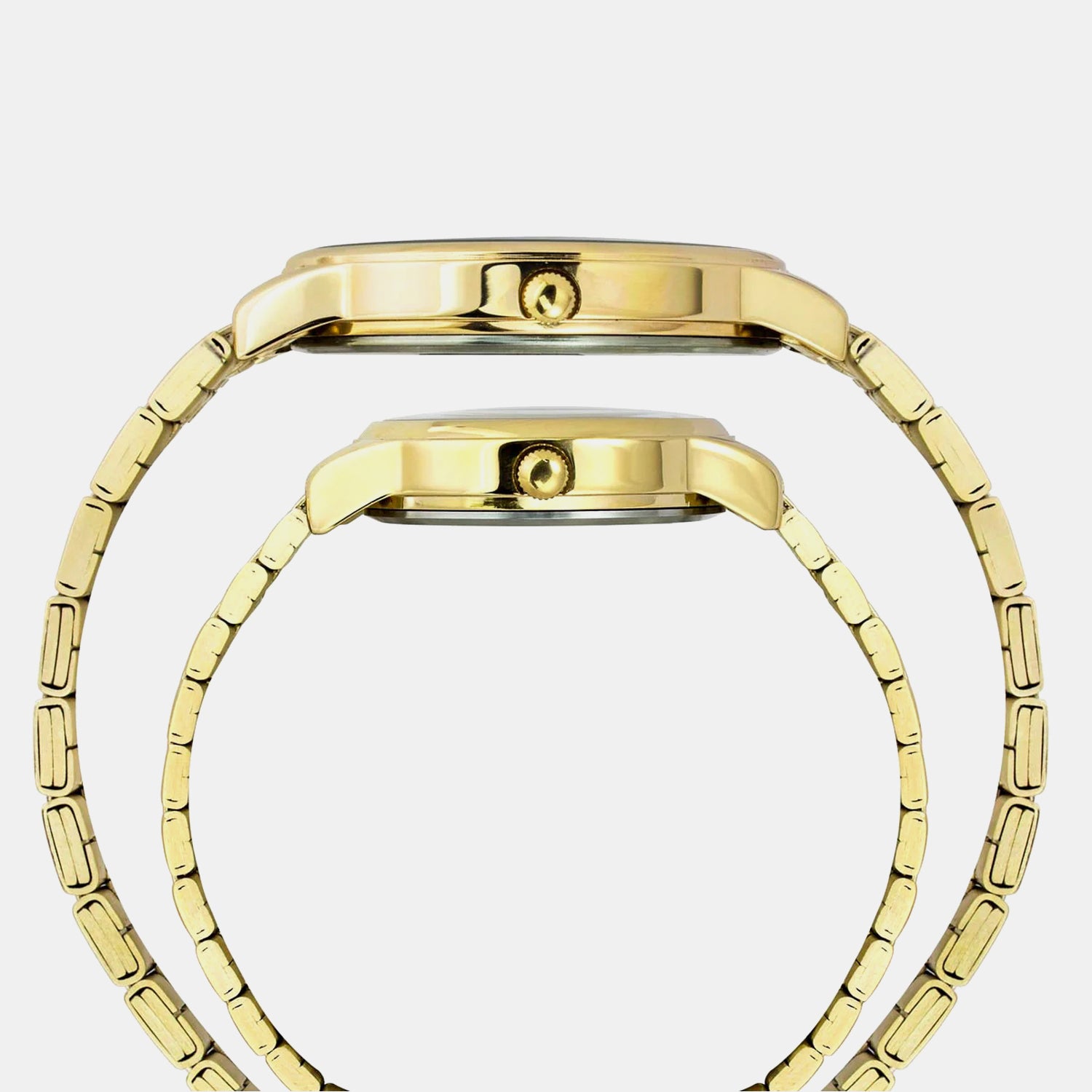 Fashion Couple Quartz Green Dial Analog Stainless Steel Watch TW00PR331