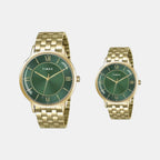 Fashion Couple Quartz Green Dial Analog Stainless Steel Watch TW00PR331