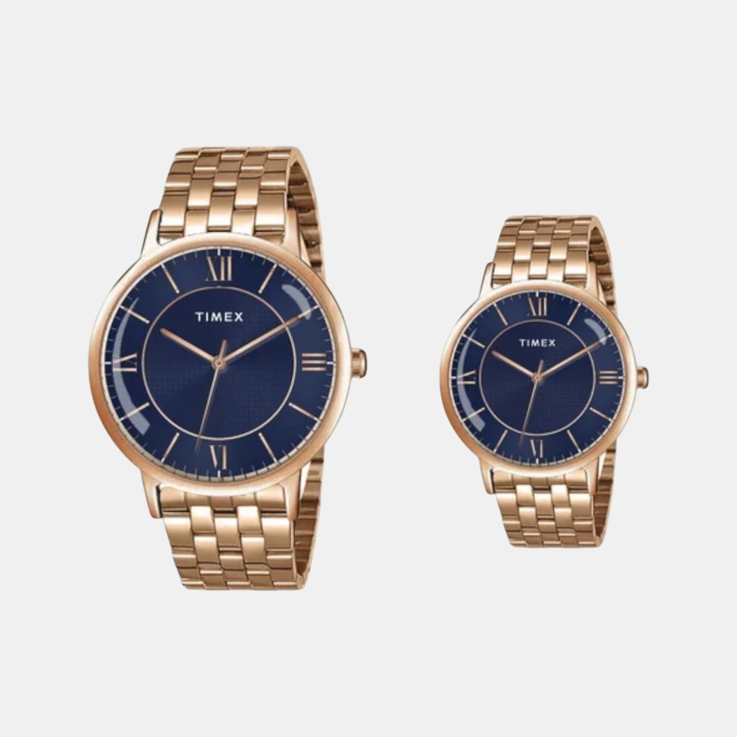 Fashion Couple Quartz Blue Dial Analog Stainless Steel Watch TW00PR332