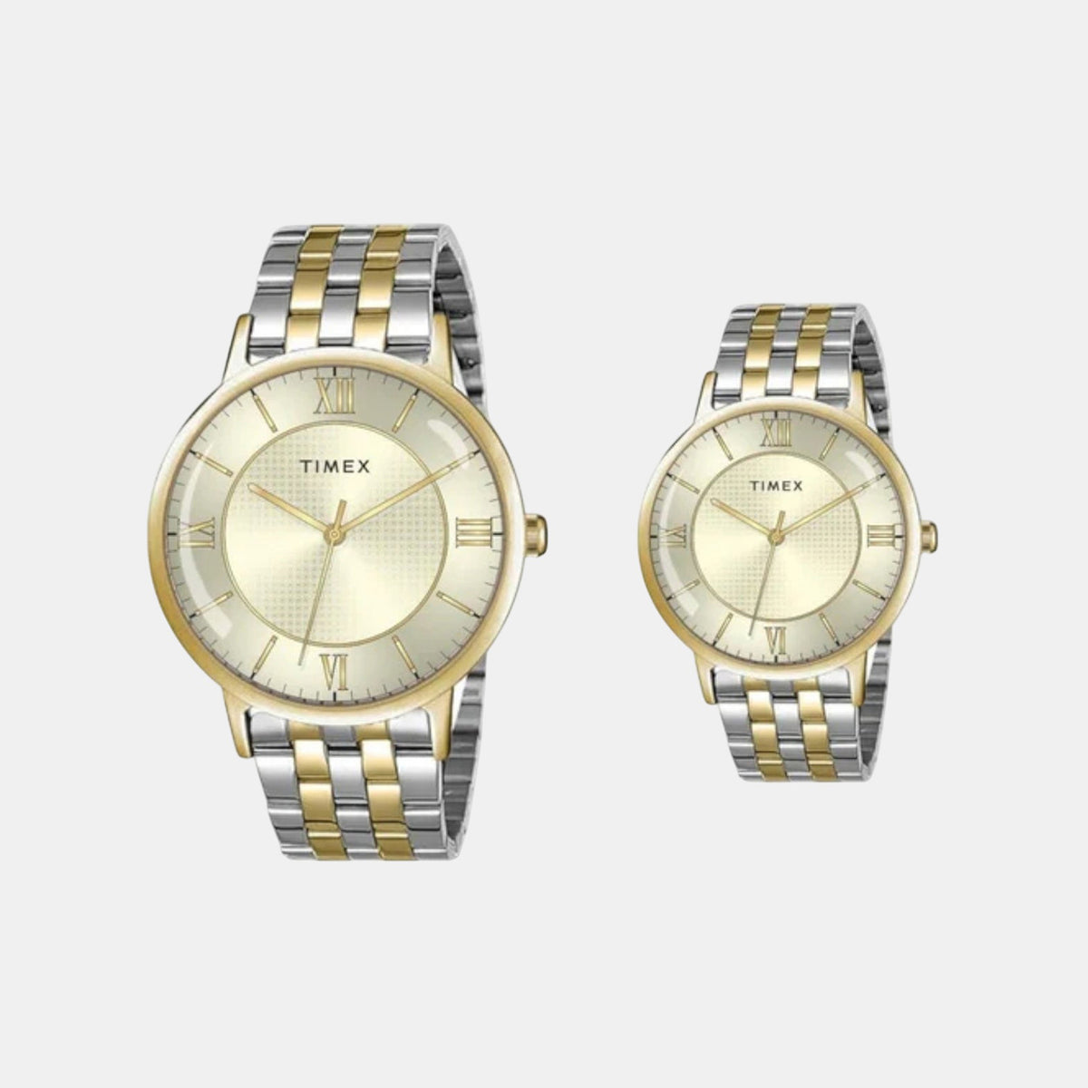 Trendline Couple Quartz Champagne Dial Analog Stainless Steel Watch TW00PR333