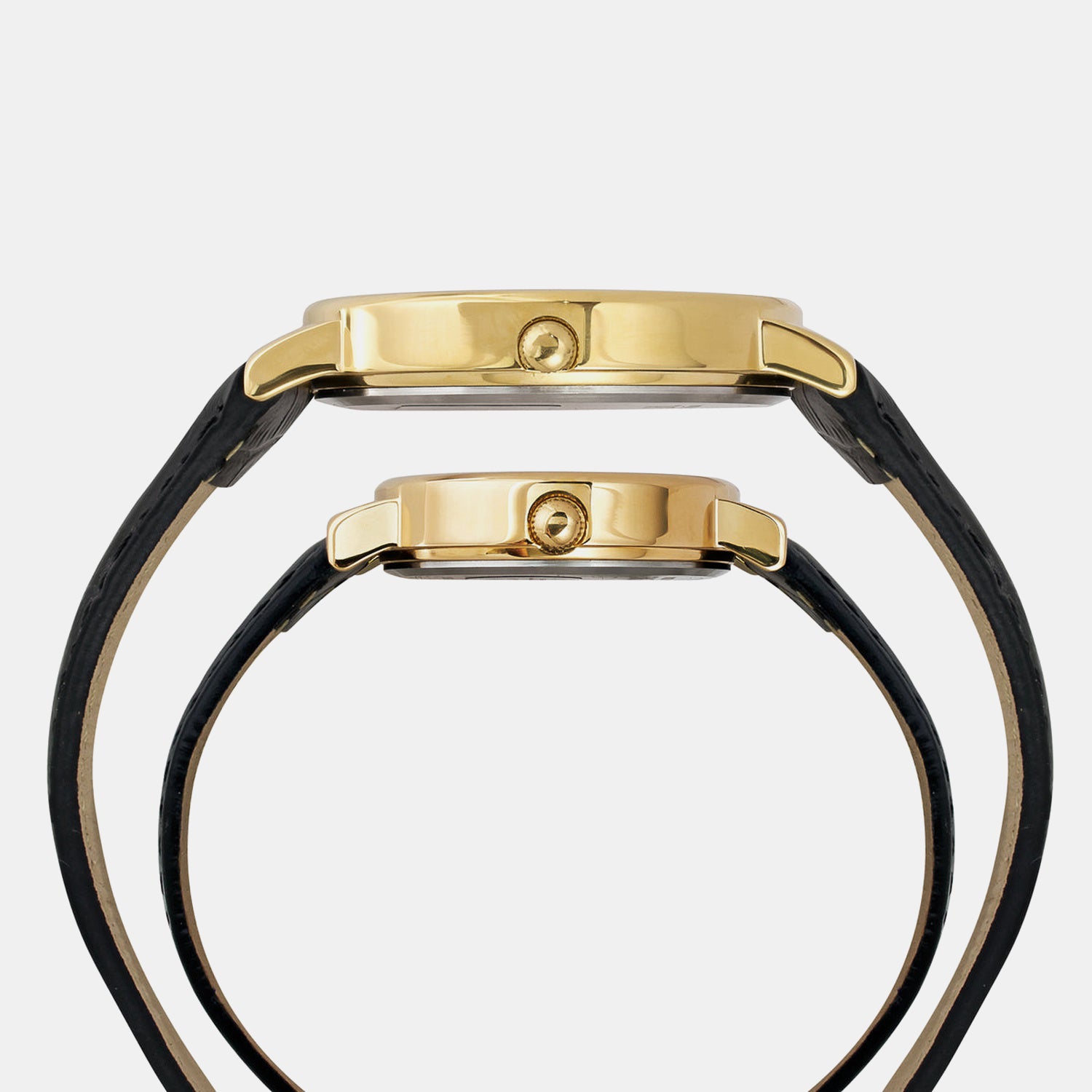 Fashion Couple Quartz Blue Dial Analog Leather Watch TW00PR335