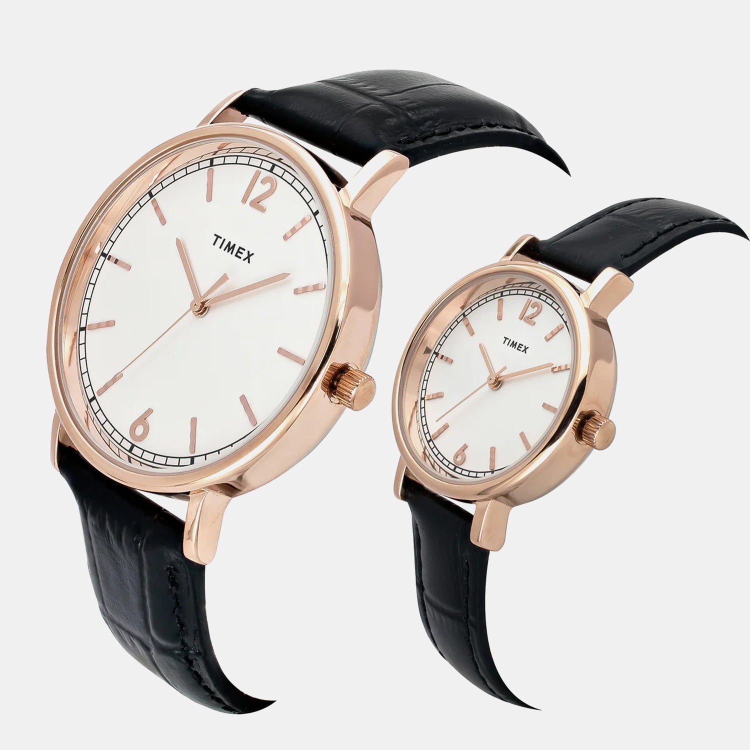 Fashion Couple Quartz White Dial Analog Leather Watch TW00PR336
