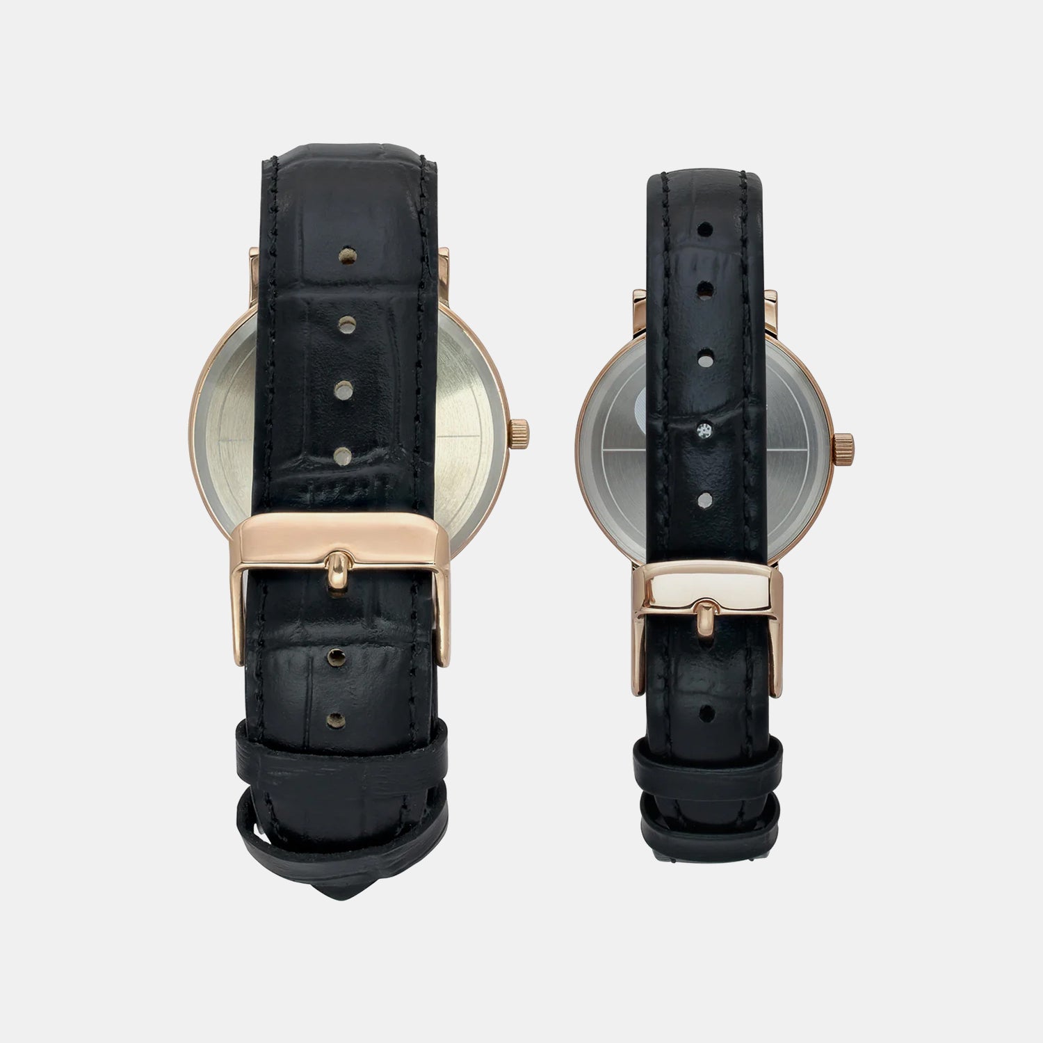 Fashion Couple Quartz White Dial Analog Leather Watch TW00PR336