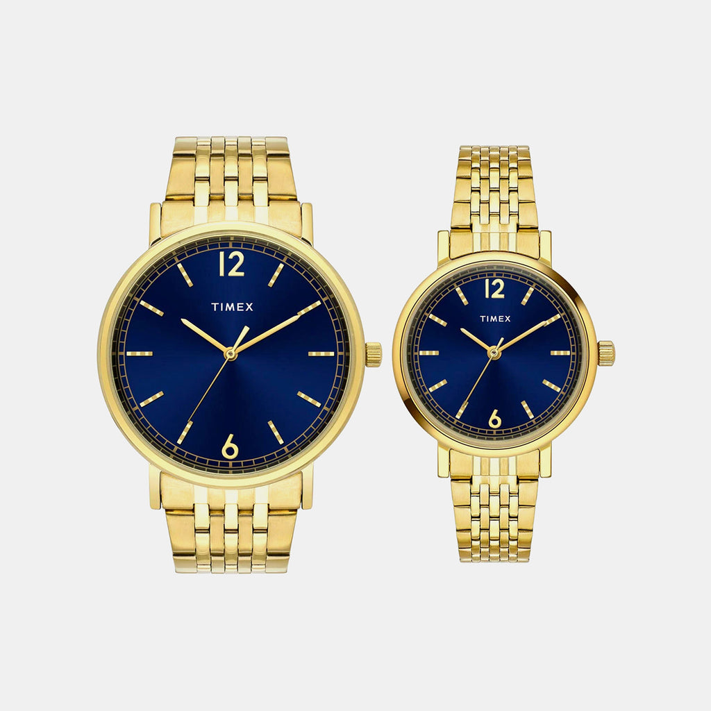 Trendline Couple Quartz Blue Dial Analog Stainless Steel Watch TW00PR337