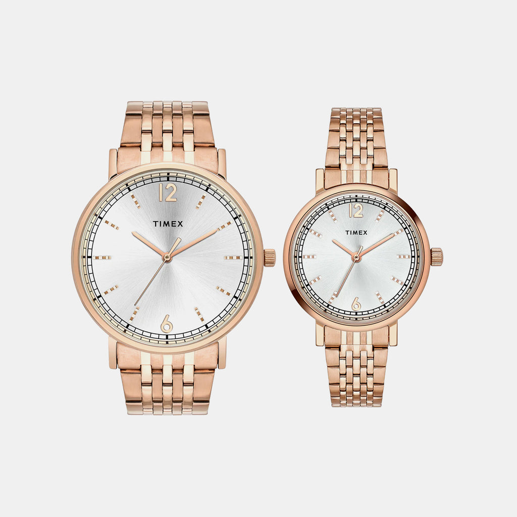 Trendline Couple Quartz Silver Dial Analog Stainless Steel Watch TW00PR338