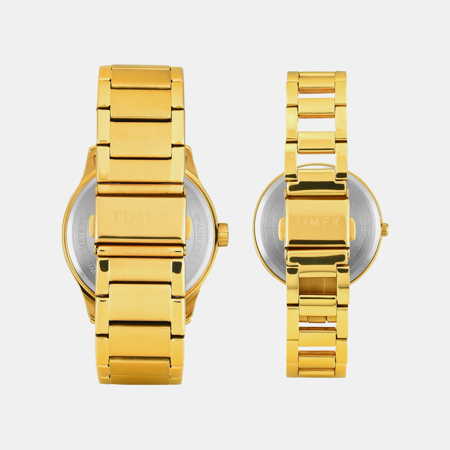 Fashion Couple Quartz Green Dial Analog Stainless Steel Watch TW00PR339