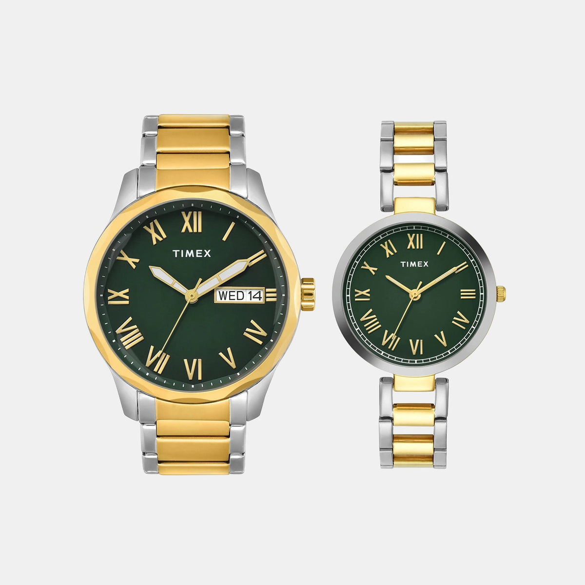 Trendline Couple Quartz Green Dial Analog Stainless Steel Watch TW00PR340