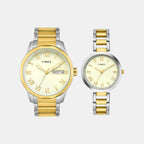 Trendline Couple Quartz Cream Dial Analog Stainless Steel Watch TW00PR341
