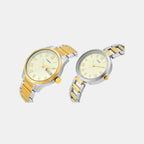 Trendline Couple Quartz Cream Dial Analog Stainless Steel Watch TW00PR341