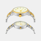 Trendline Couple Quartz Cream Dial Analog Stainless Steel Watch TW00PR341