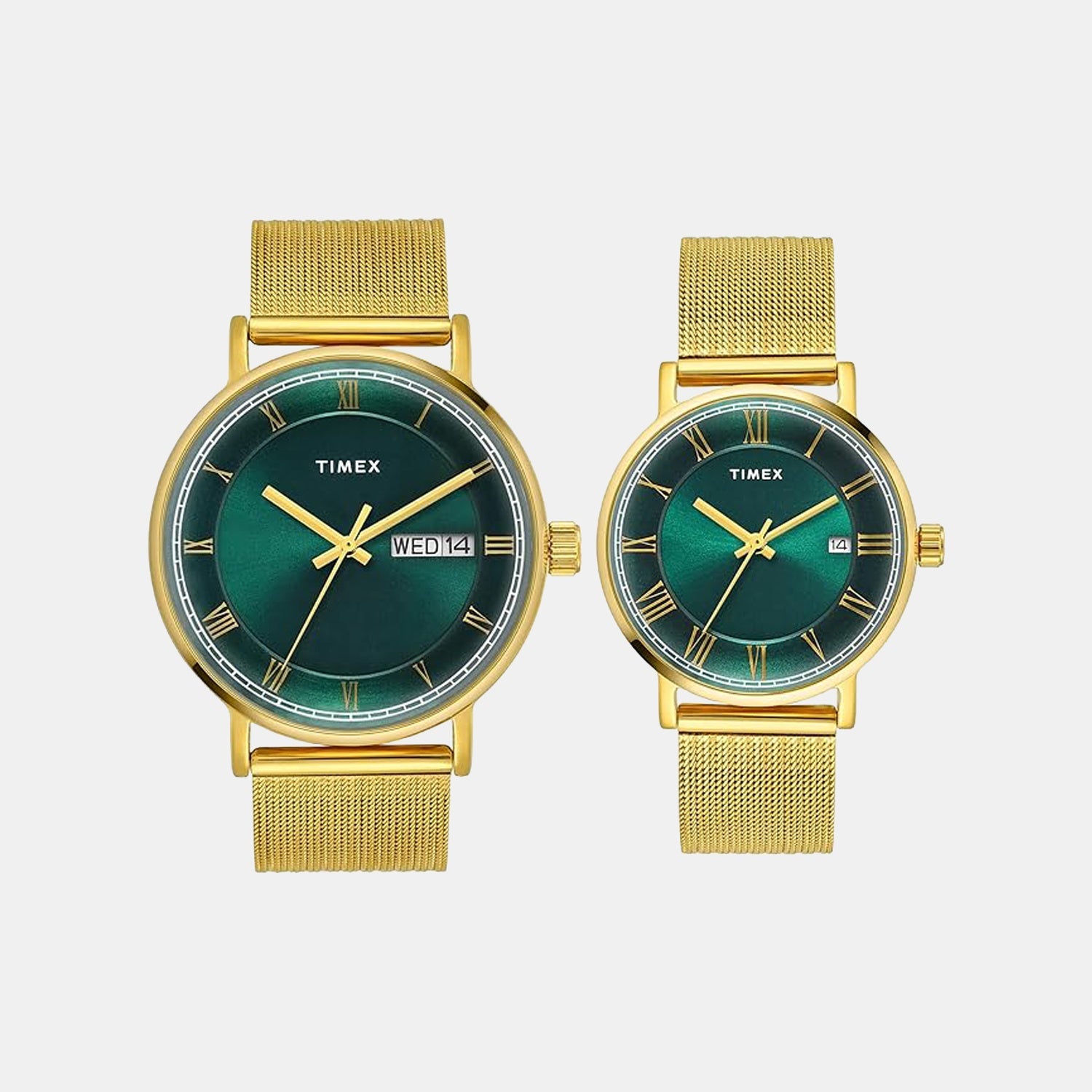 Trendline Couple Quartz Green Dial Analog Mesh Watch TW00PR342