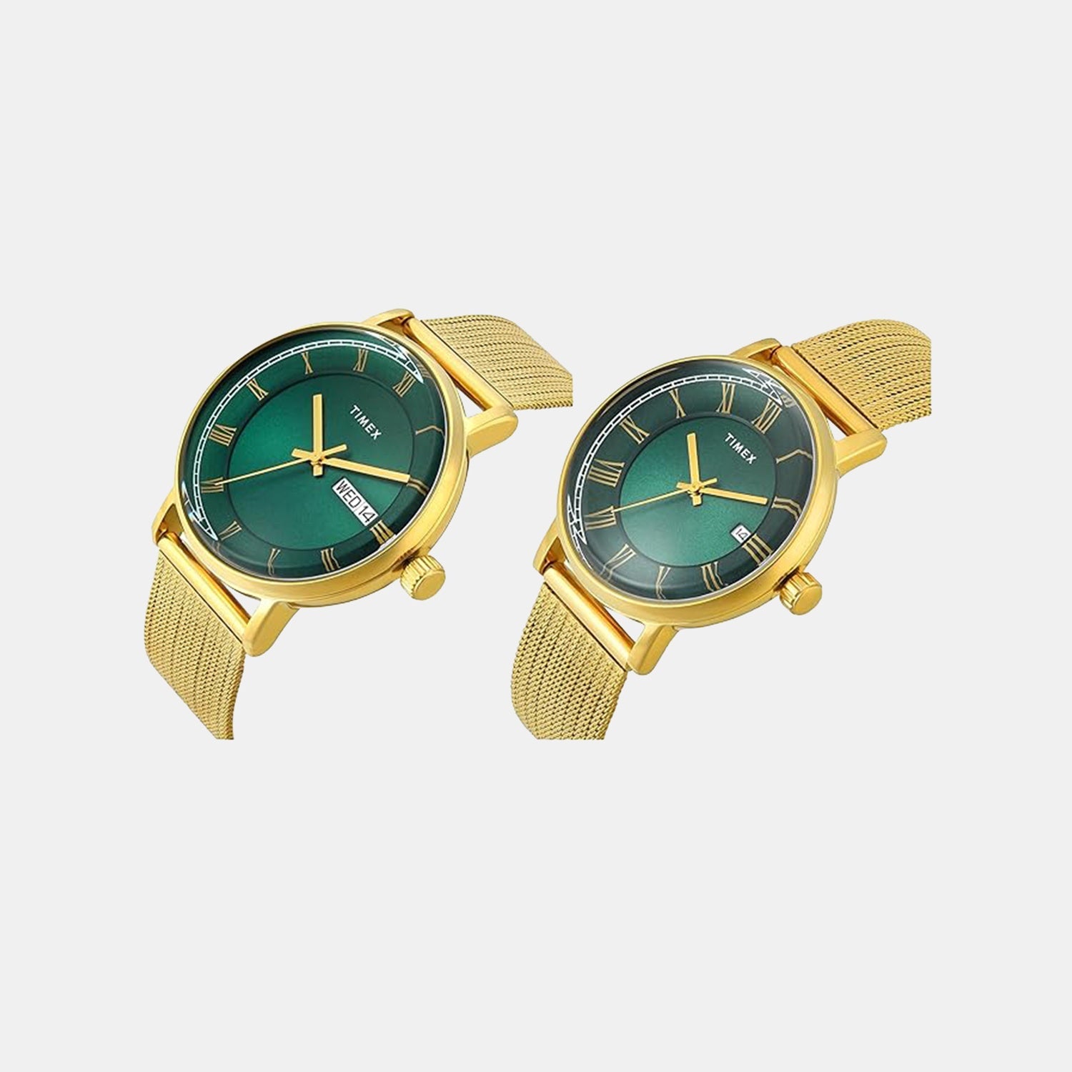 Trendline Couple Quartz Green Dial Analog Mesh Watch TW00PR342