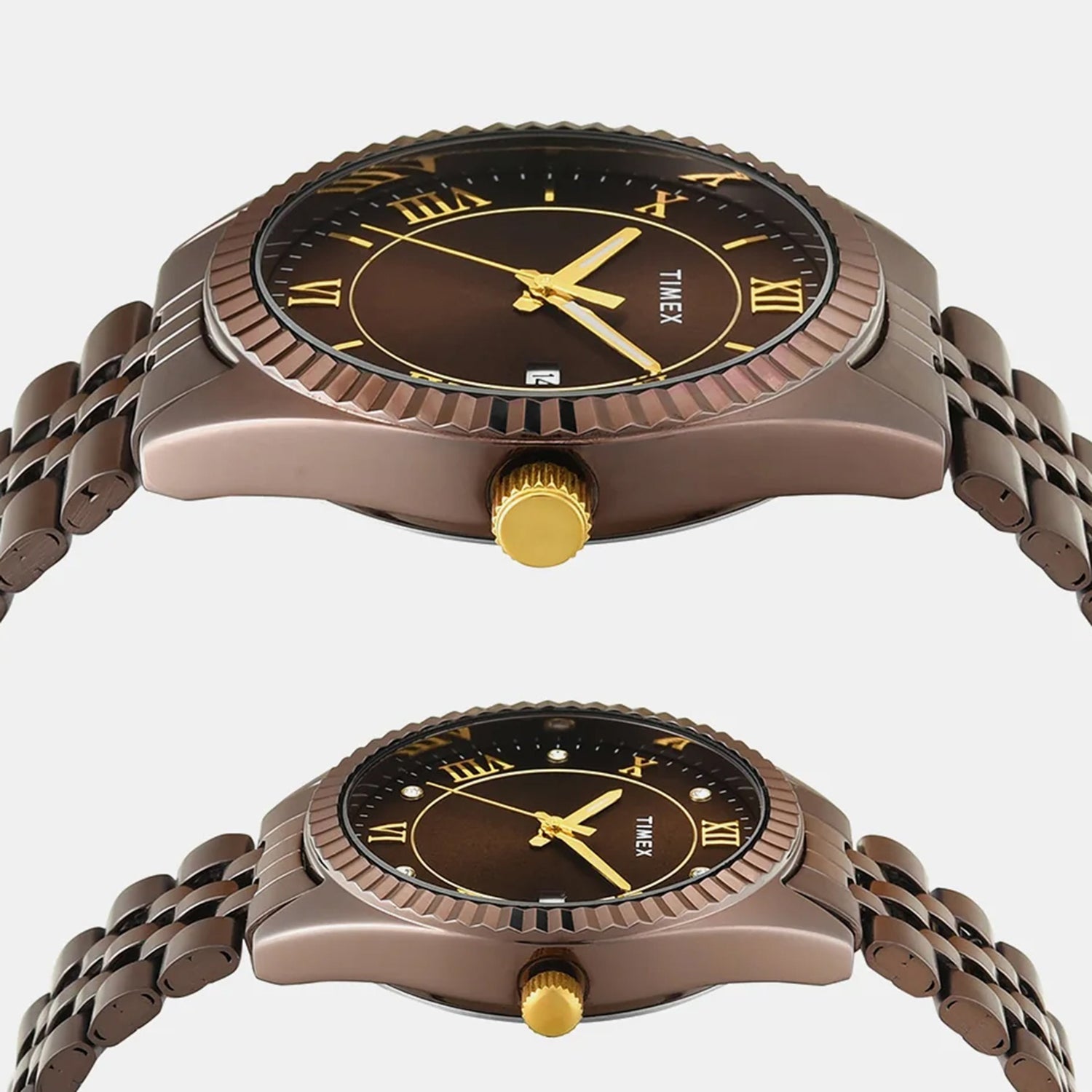 Trendline Couple Quartz Brown Dial Analog Stainless Steel Watch TW00PR344