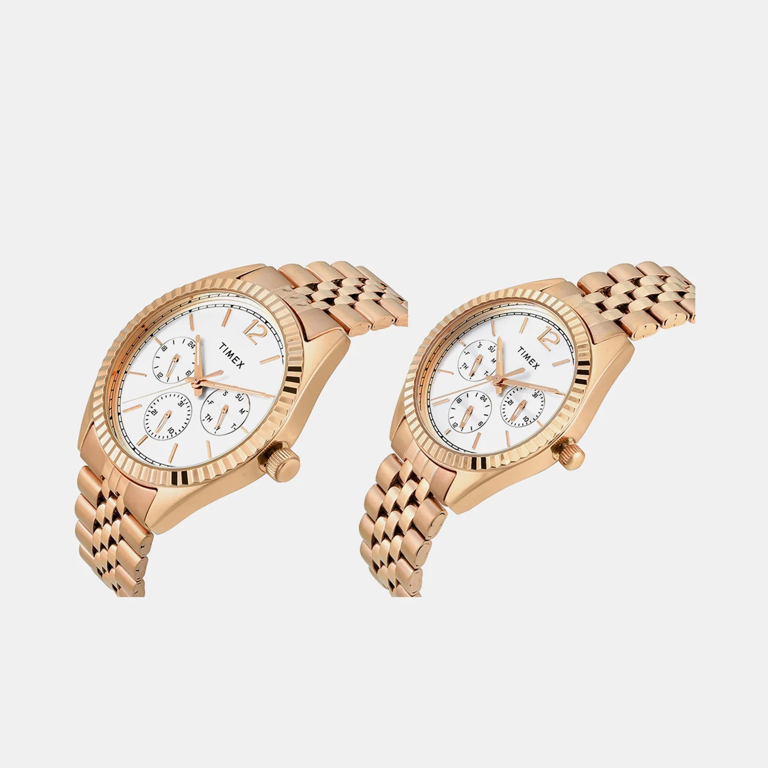 Trendline Couple Quartz Silver Dial Multi-Function Stainless Steel Watch TW00PR346