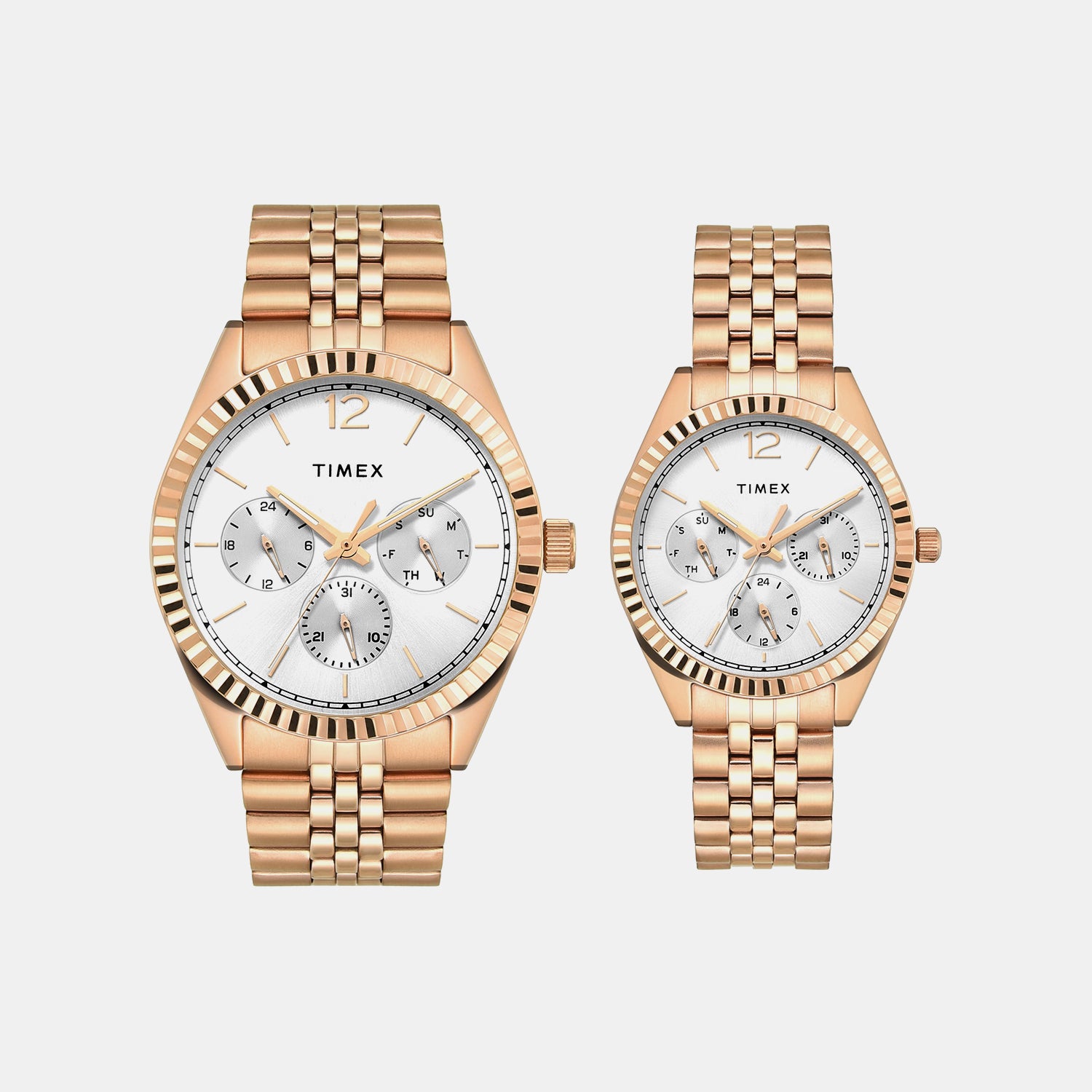 Trendline Couple Quartz Silver Dial Multi-Function Stainless Steel Watch TW00PR346