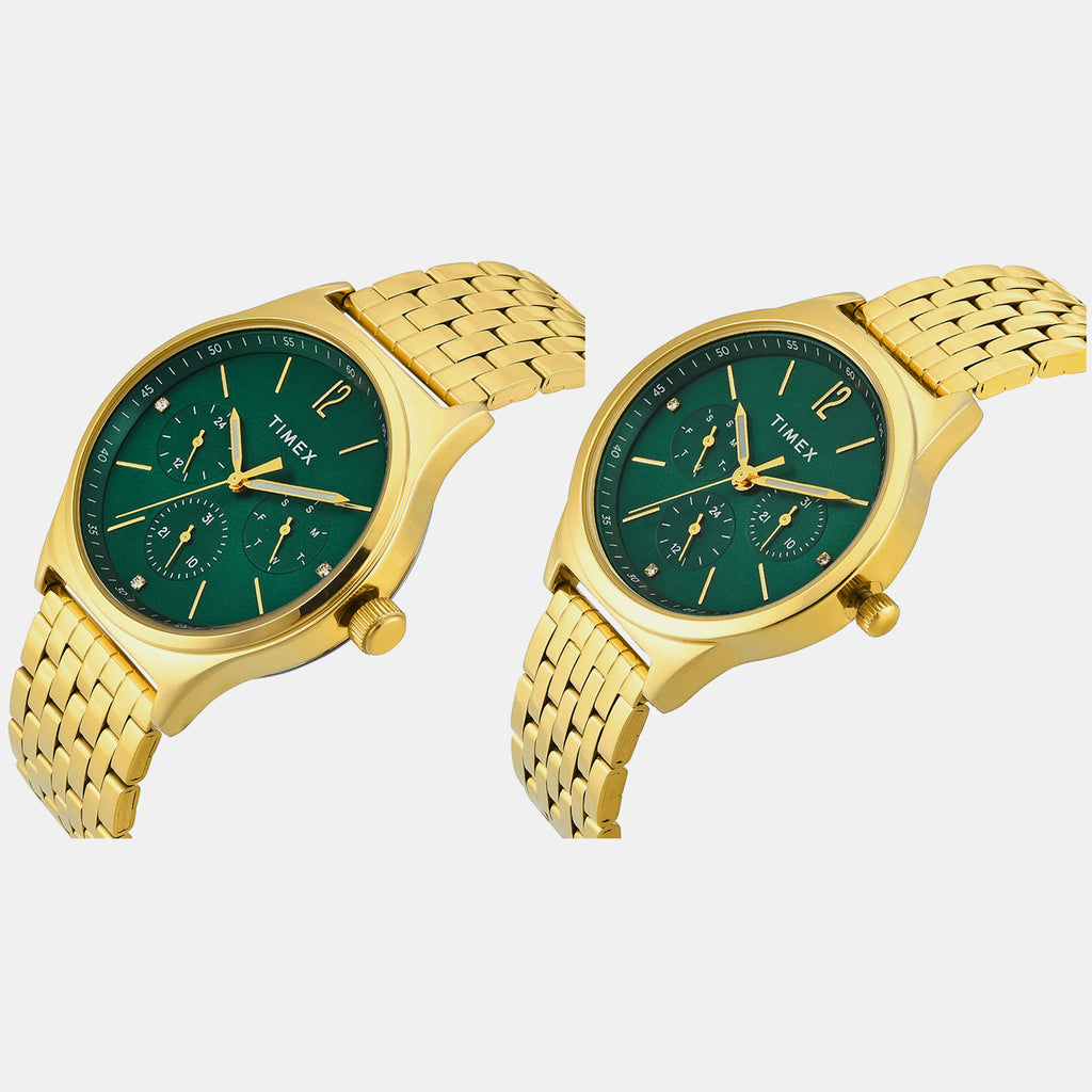 Trendline Pair Quartz Dial Multi-Function Stainless Steel Watch TW00PR348
