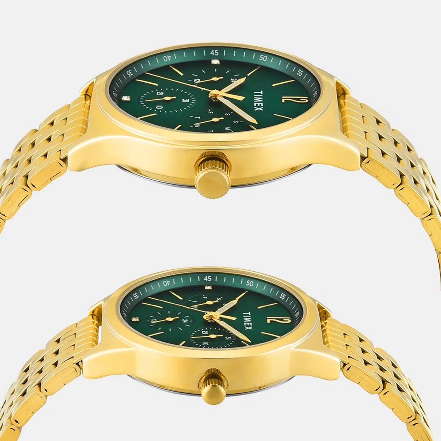 Trendline Pair Quartz Dial Green Multi-Function Stainless Steel Watch TW00PR348
