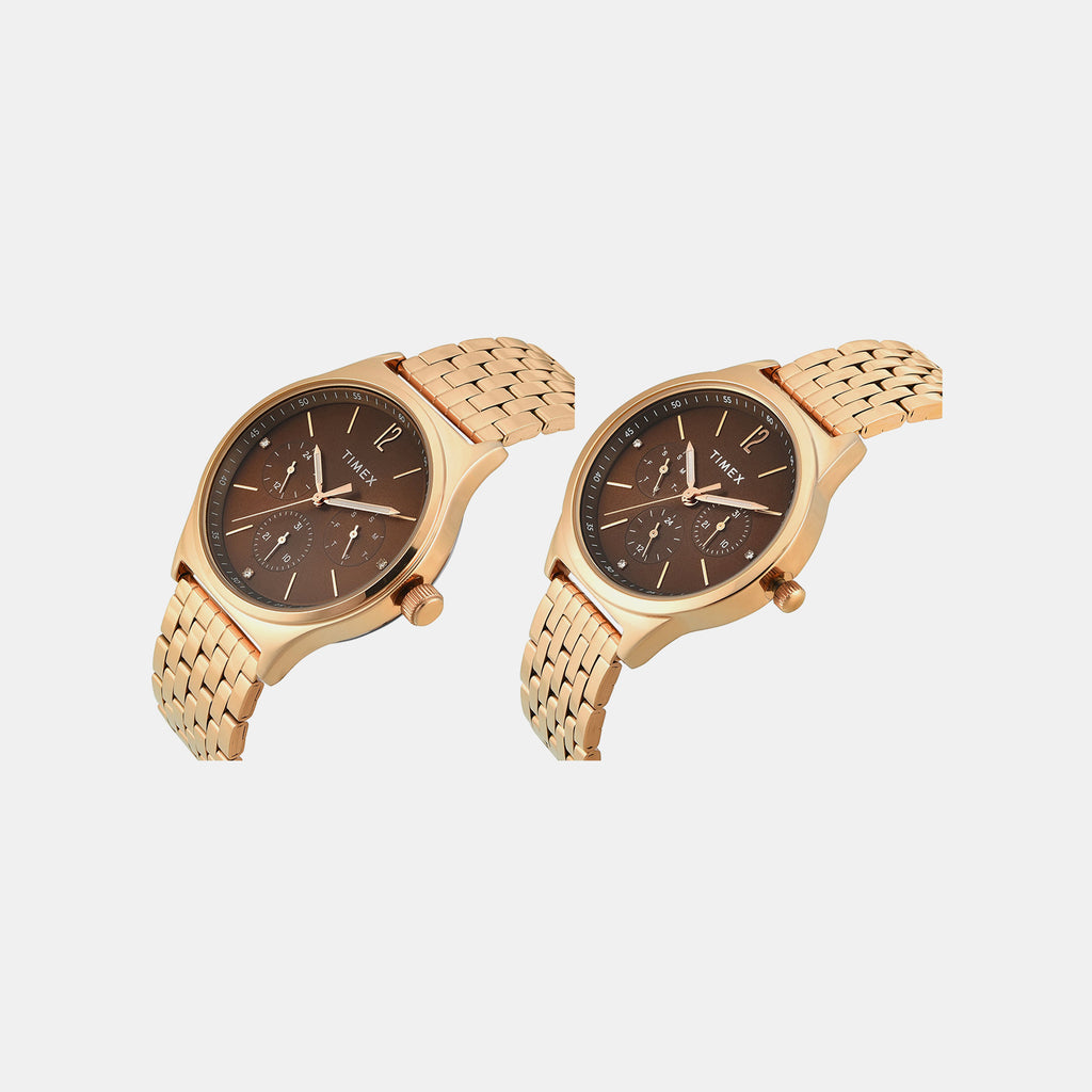 Trendline Pair Quartz Dial Multi-Function Stainless Steel Watch TW00PR349