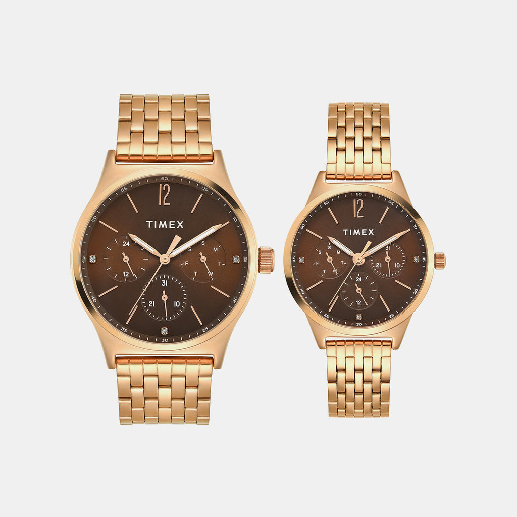 Trendline Pair Quartz Dial Multi-Function Stainless Steel Watch TW00PR349
