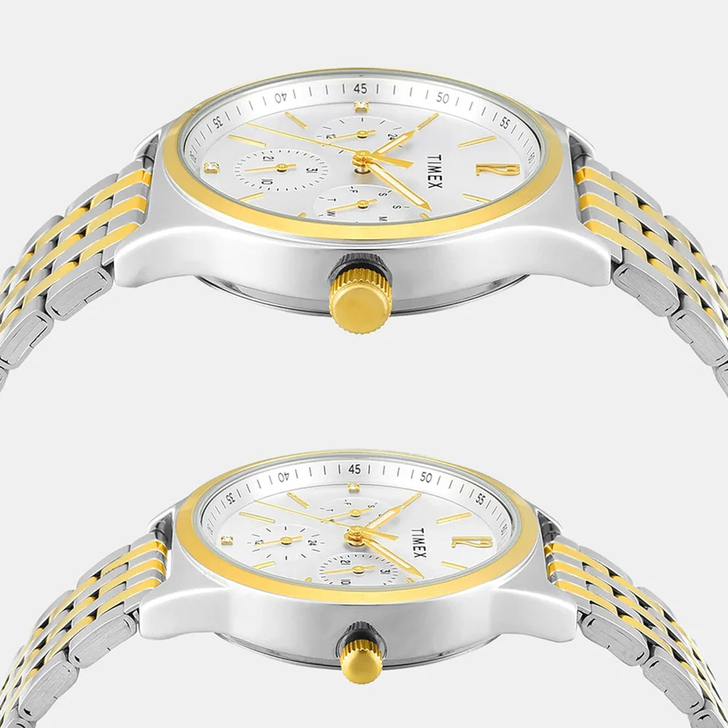 Trendline Couple Quartz Silver Dial Multi-Function Stainless Steel Watch TW00PR350
