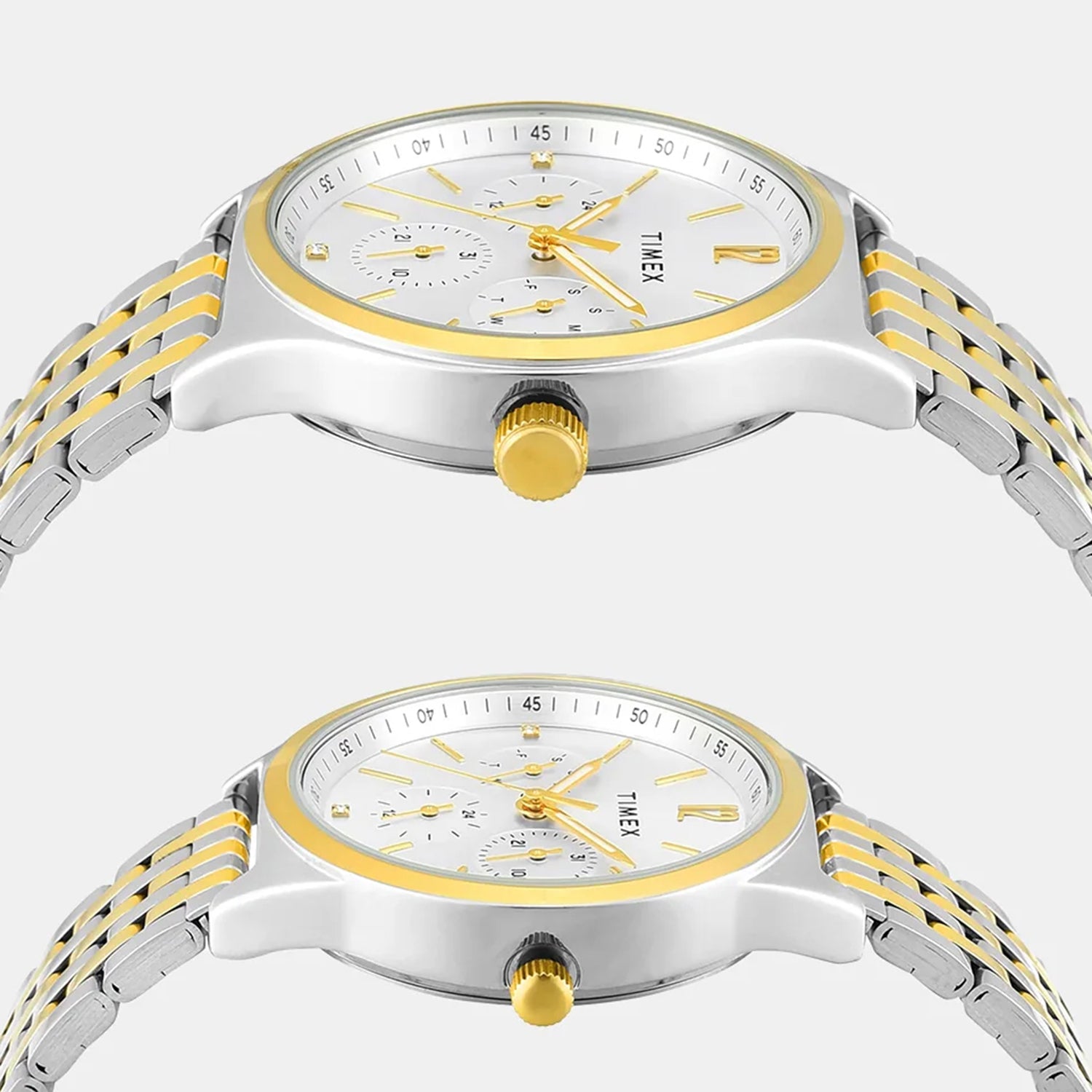 Trendline Couple Quartz Silver Dial Multi-Function Stainless Steel Watch TW00PR350