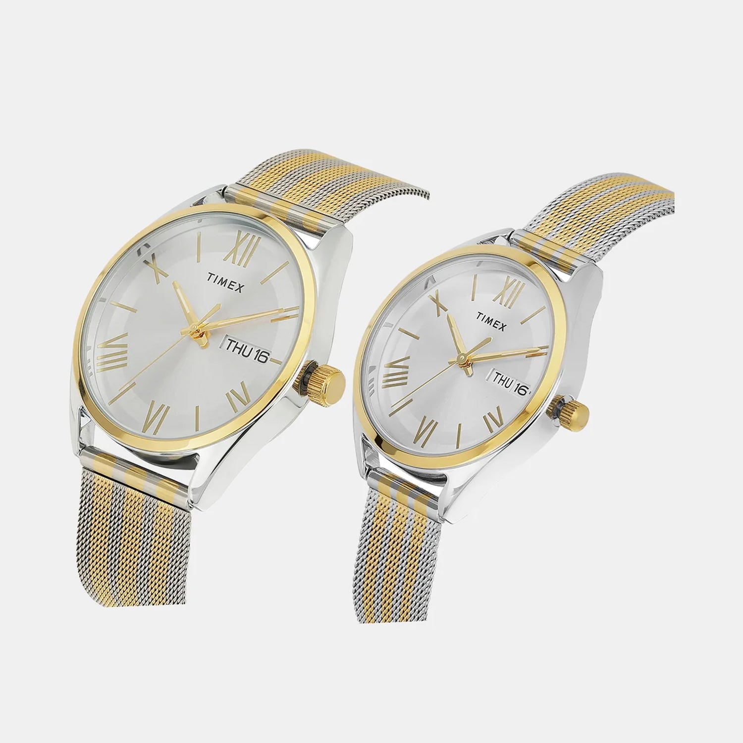 Trendline Couple Quartz Silver Dial Analog Stainless Steel Watch TW00PR352